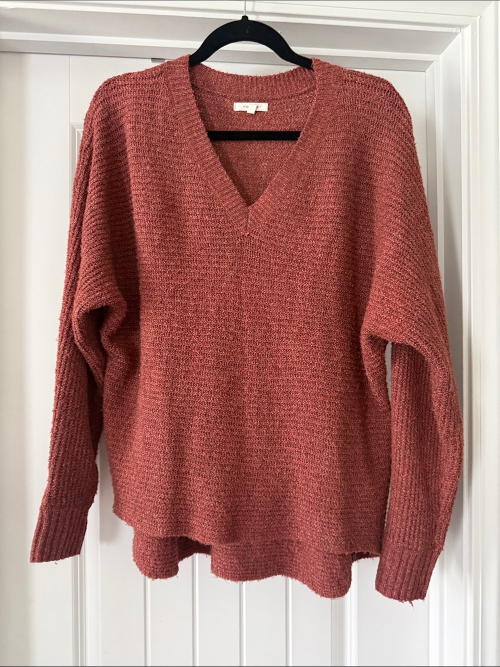 Maurices V-Neck Chunky Knit Sweater - Rusty Rose